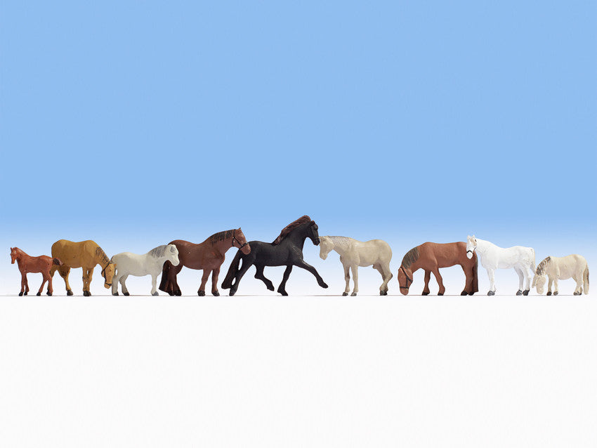 Noch 15761 HO Horses Figures (Set of 9)