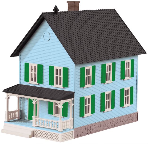 MTH 30-90515 O Row House (Light Blue and Green) #2