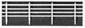 Plastruct 90454 HO 9/16" x 9-1/2" x 17/32" Ranch Post Fence