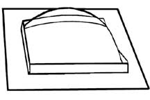 Plastruct 93011 1/4" x 14" x 1/8" Square Dome Skylight (Pack of 2)