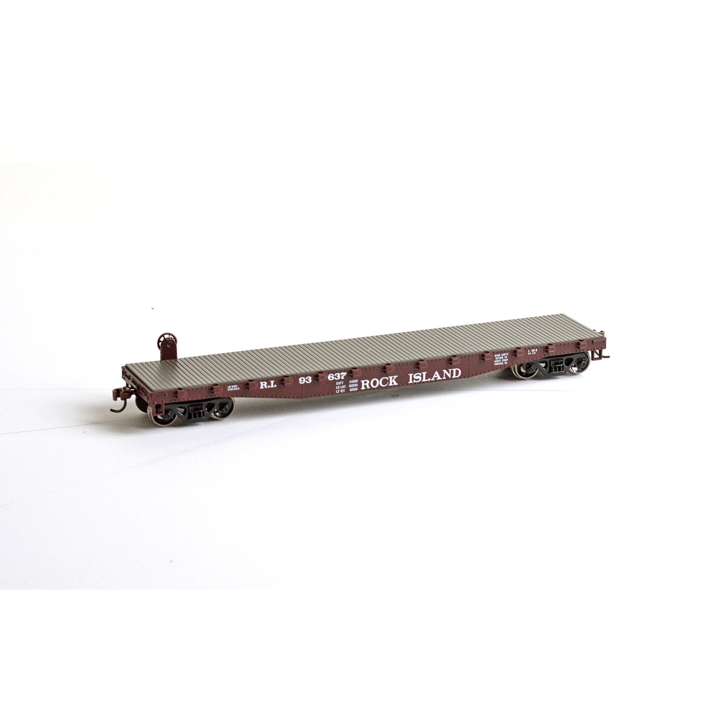 Athearn 72499 HO Rock Island 50' Flat Car w/Stakes #93637