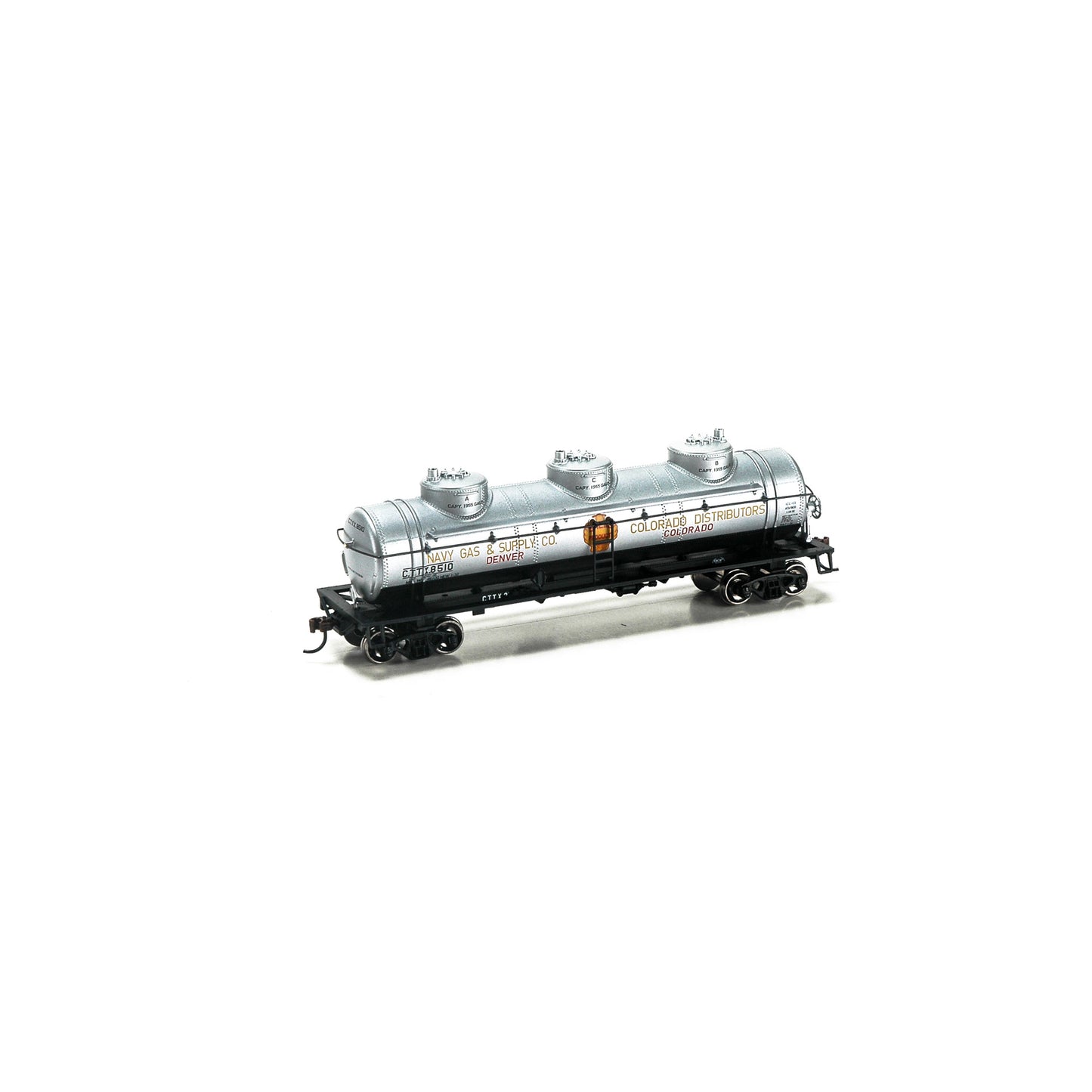 Roundhouse 74488 HO Navy Gas & Supply 3-Dome Tank Car #8510