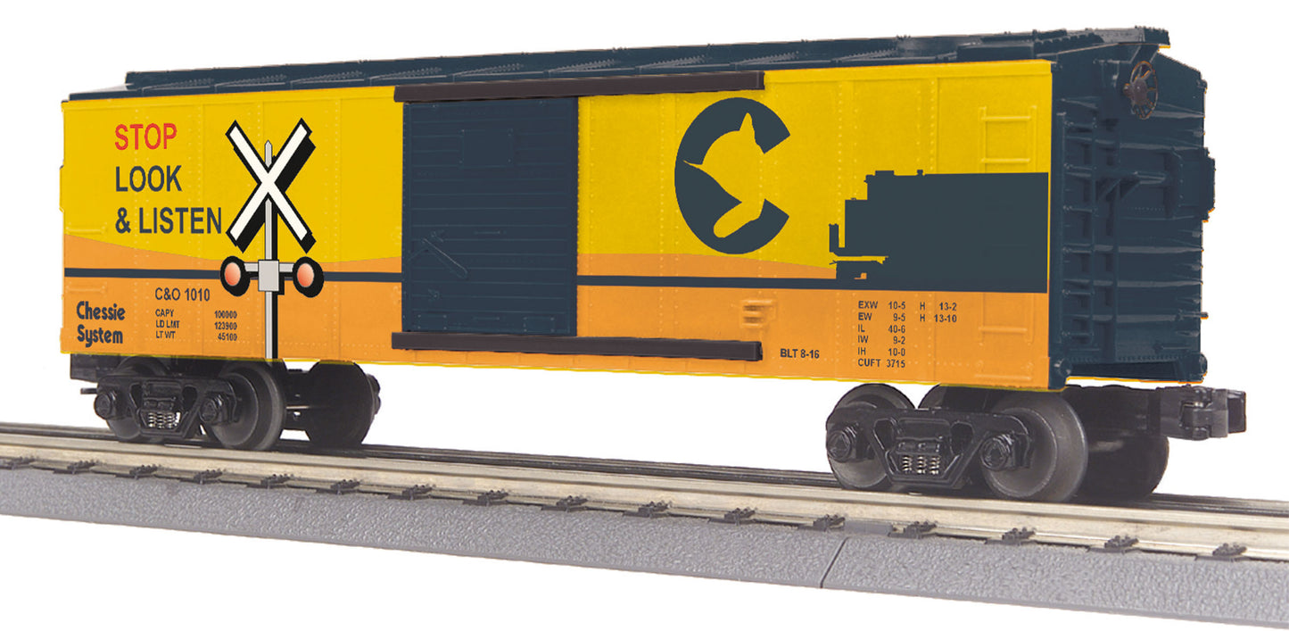 MTH 30-74857 O Gauge Chessie RailKing Boxcar with Blinking LEDs