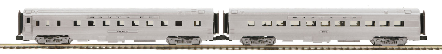 MTH 20-66276 O Santa Fe 70' Streamlined Sleeper/Diner Passenger Set (Set of 2)