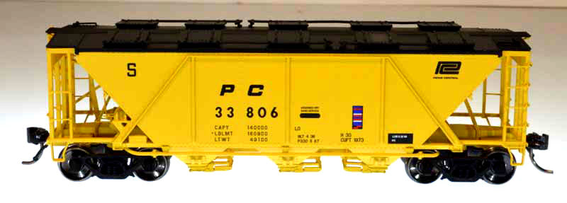 Bowser 41455 HO Penn Central H30 Covered Hopper, Yellow #33809