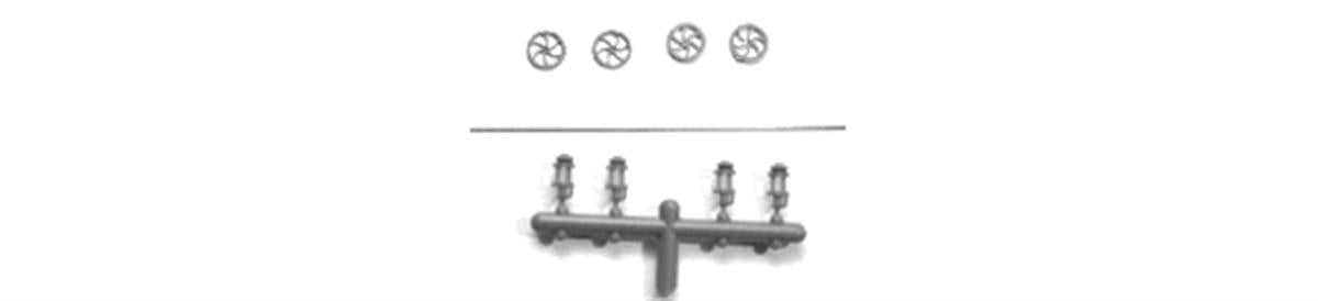 Tichy 3003 HO Scale Brake Wheel & Bracket 4-Sets