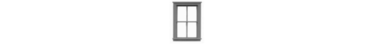 Tichy 8105 HO 40" x 47" 2/2 Double Hung Windows (Pack of 12)