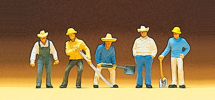 Preiser 10031 HO Railroad Personnel Track Workers Figures (Set of 5)