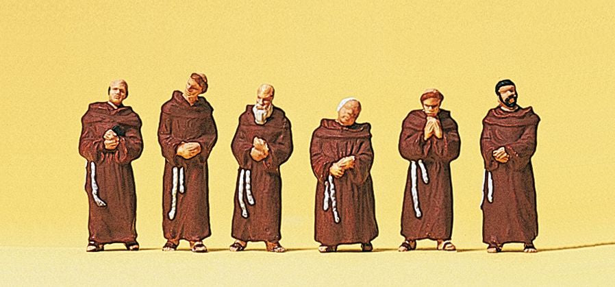 Preiser 10198 HO Scale Franciscan Friars Figures (Set of 6)