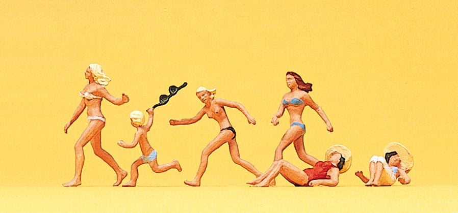 Preiser 10211 HO Bathers on the Beach Figures (Set of 6)
