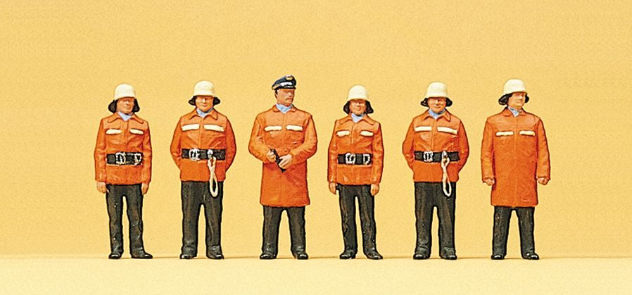 Preiser 10214 HO Firemen Figures with Protective Clothing (Set of 6)