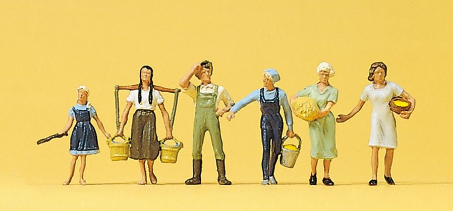 Preiser 10295 HO Scale Farm People Figures (Set of 6)