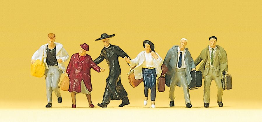 Preiser 10327 HO Travelers in a Hurry Figures (Set of 6)