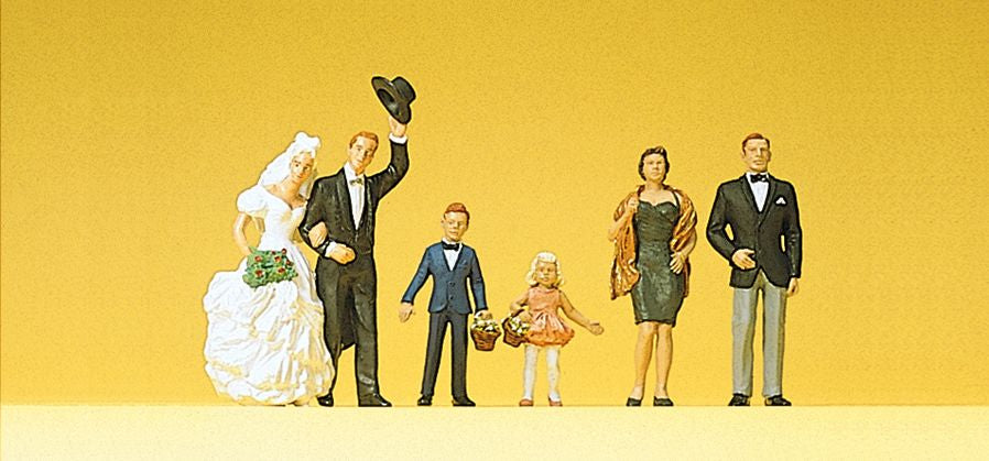 Preiser 10339 HO Bride & Bridegroom Guest Figures (Set of 6)