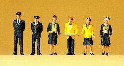 Preiser 10375 HO Railway Personnel Figures with Black/Yellow Uniforms (Set of 6)