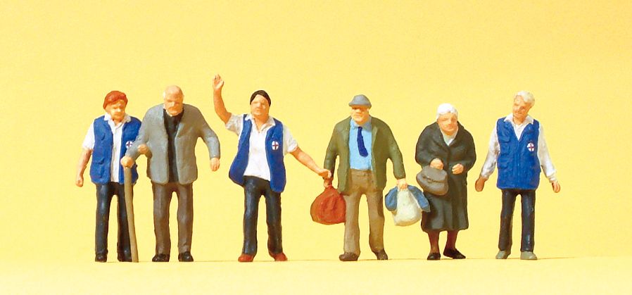 Preiser 10544 HO Travelers Aid Personnel & Elderly Figures (Set of 6)