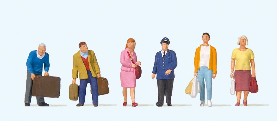 Preiser 10710 HO Travelers at the Platform Figures (Set of 6)