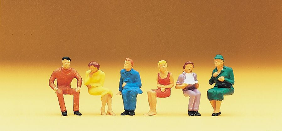 Preiser 14095 HO Seated Persons Figures (Set of 6)