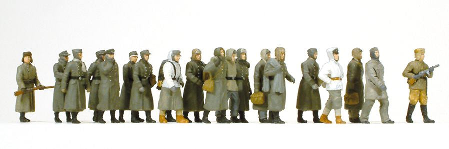 Preiser 16578 HO Unpainted German Prisoners of War Figure Kit (Set of 20)