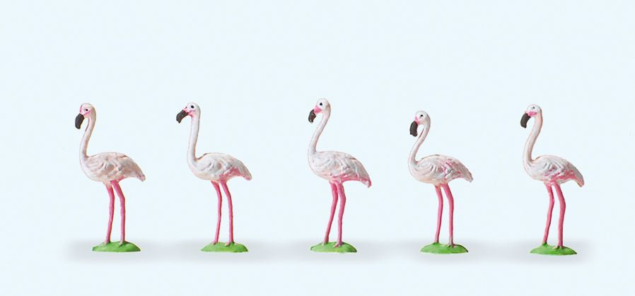 Preiser 20372 HO Animals - Flamingos Figures (Set of 5)