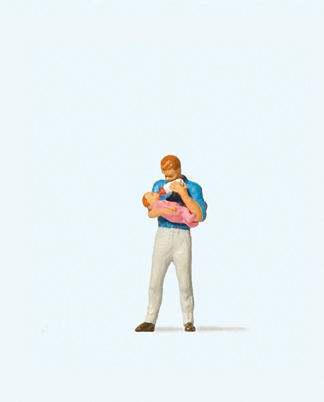 Preiser 28177 HO Father Feeding Baby Figure