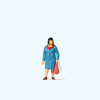 Preiser 28201 HO Woman with Bags Going Shopping Figure