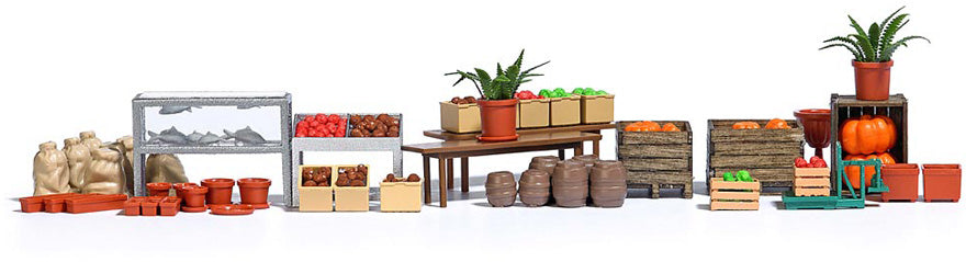 Busch 1075 HO Farm Shop Accessories