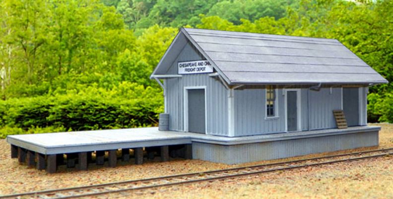 B.T.S. 27653 HO C&O Quinnimont Section Freight Depot Laser-Cut Wood Kit