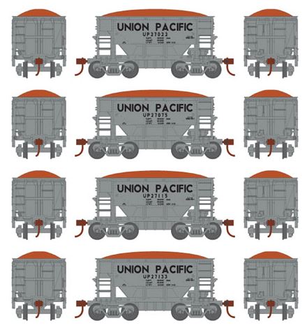 Roundhouse 87111 HO Union Pacific 24' Ribbed Ore Car w/Load #1 (4)