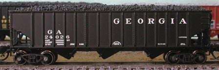 Bluford Shops 14441 Goergia Railroad GA 14 Panel 3-Bay Hopper with Coal Load