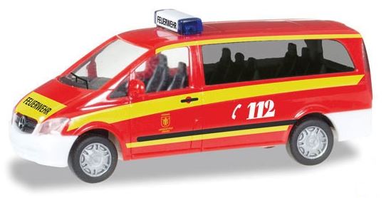 Herpa 092630 HO Muenchen Fire Department Mercedes-Benz Vito Van, Assembled