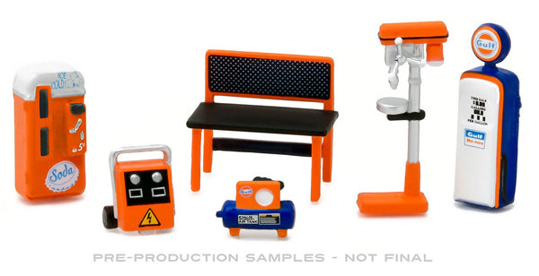 Greenlight Collectibles 13153 1:64 Gulf Oil - GL Muscle Shop Tools 6-Piece