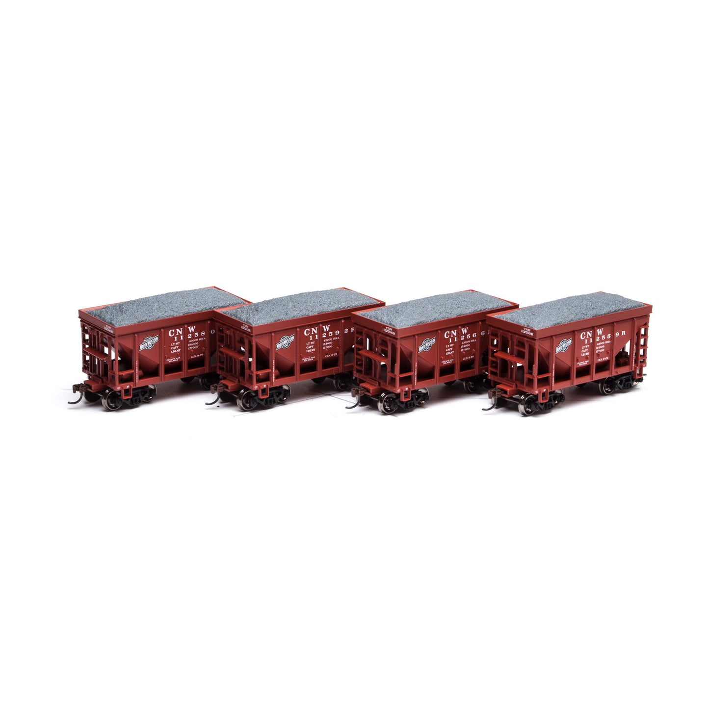 Roundhouse 87103 HO Chicago & North Western 24' Ore Car w/ Load #2 (Set of 4)