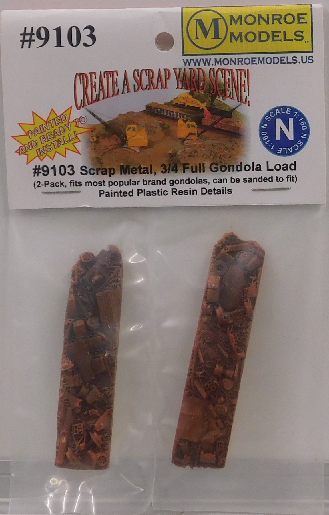 Monroe Models 493-9103 N Freight Car Metal Scrap Loads for Gondola (2)