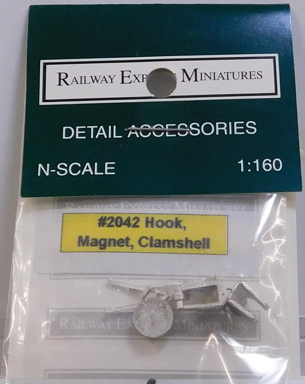 Railway Express Miniatures 2042 N Crane Bucket Hook Clamshell & Magnet Metal Kit