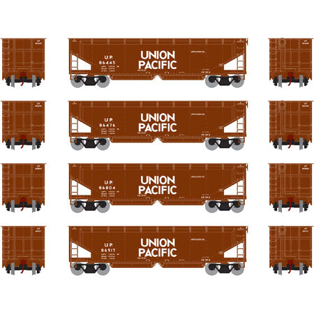 Athearn 14532 HO Union Pacific 40' Offset Ballast Hopper w/Load RTR #2 (4)