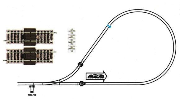 Fleischmann 6199 HO Reverse Loop Set to Deal W/Driving on Reverse Loops Box of 2