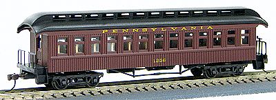 Con-Cor 15610 HO Pennsylvania Railroad 1880s Wood Open-Platform Coach #1263