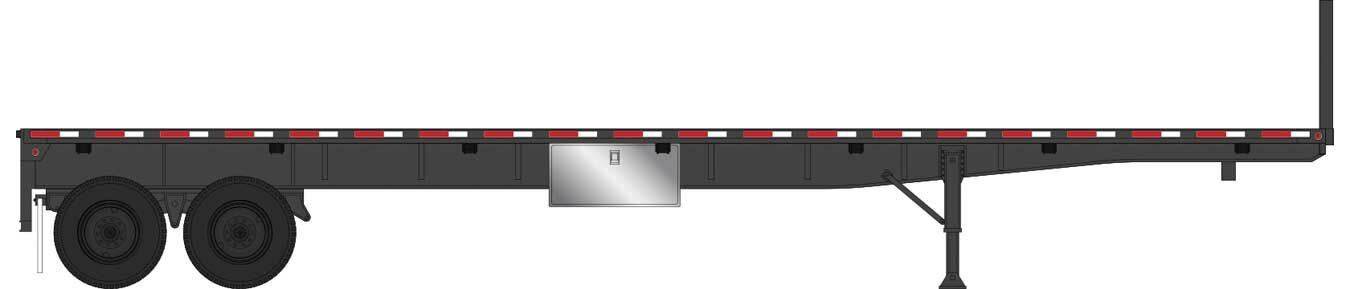 Walthers 949-2703 HO Black 40' Flatbed Trailer Ready to Run (Pack of 2)