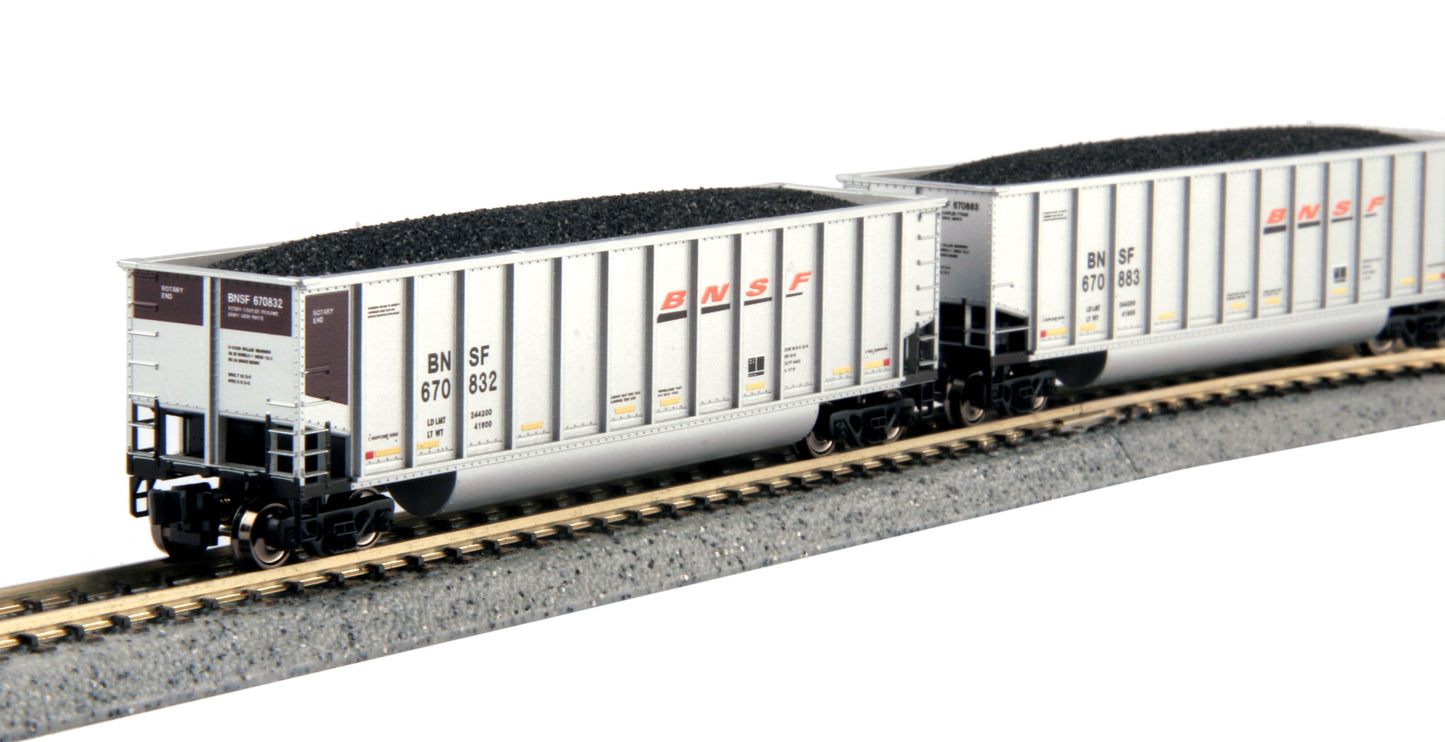 Kato 106-4625 N Burlington Northern Santa Fe "Swoosh" Bethgon Coalporter (8)