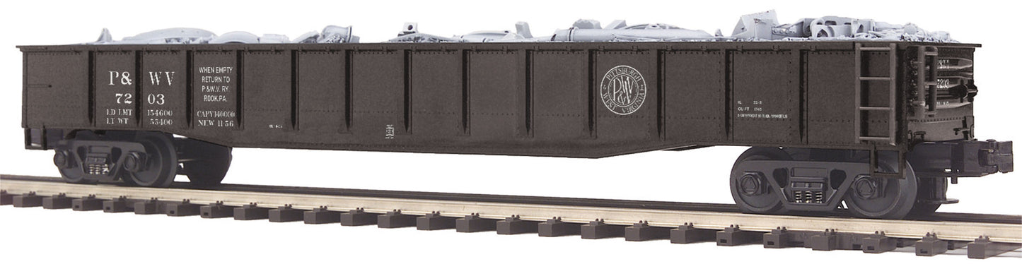 MTH 20-95226 O Pittsburgh & West Virginia Gondola Car with Junk Load #7203