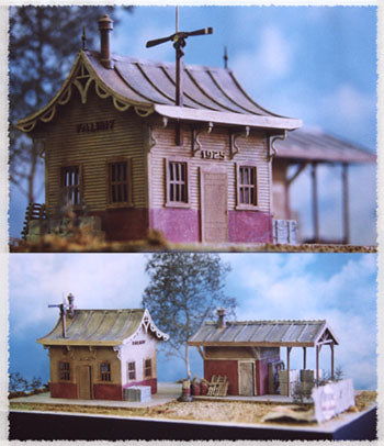 Model Tech Studios JN1027 N Small Town Station and Freight Shed Trackside Set