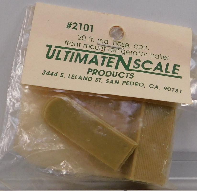 Ultimate N Scale 2101 N 20ft. Round Nose Corrugated Front Mount Refrigerator