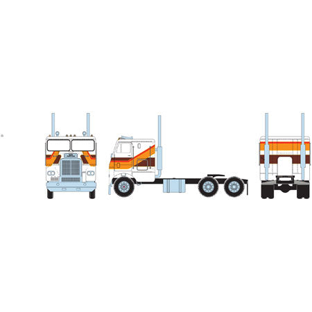 Athearn 78768 HO Owner-Operator Freightliner With 3 Axles RTR (Orange/Brown)