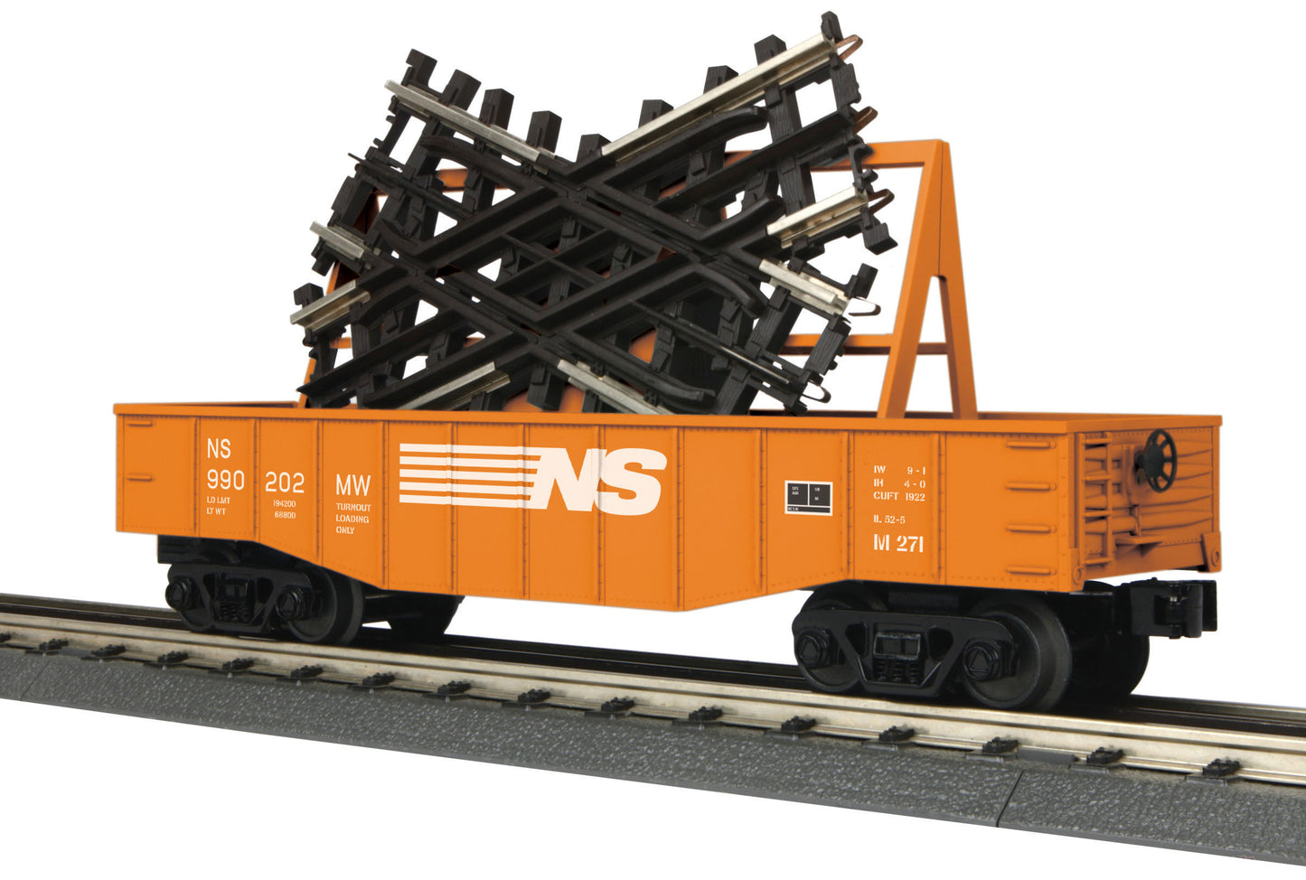 MTH 30-72186 O Norfolk Southern Gondola Car with 45 Degree Crossover