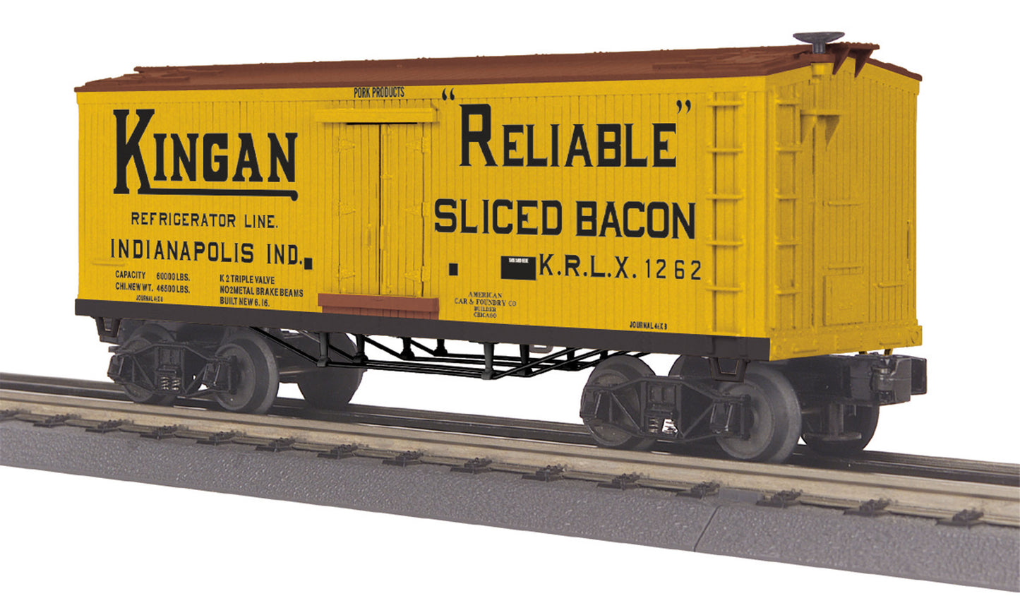 MTH 30-78185 O Kingan Refrigerator Line 19th Century Reefer Car