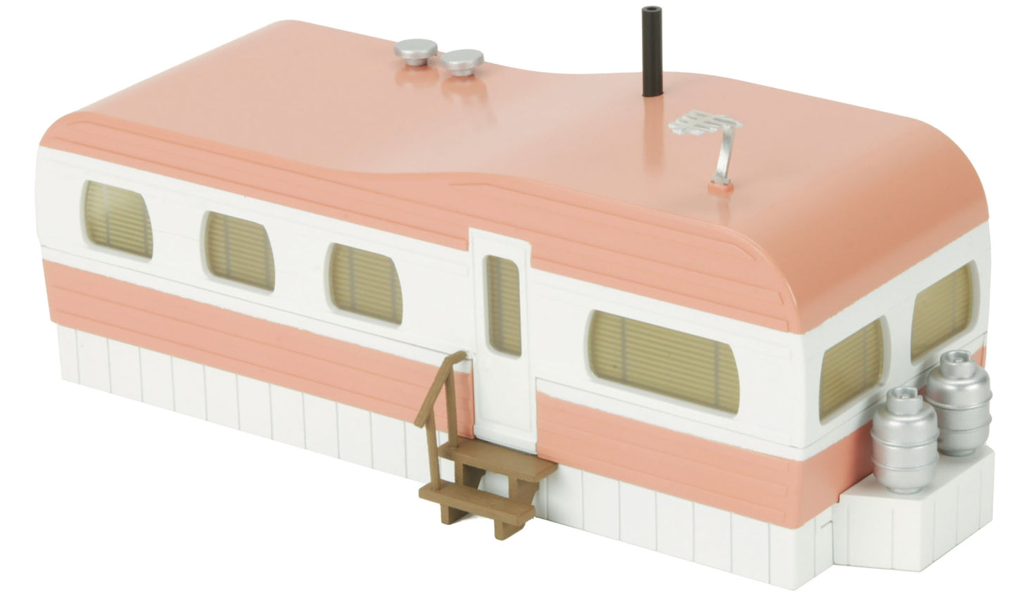 MTH 30-90532 O Salmon & White Stainless Mobil Home