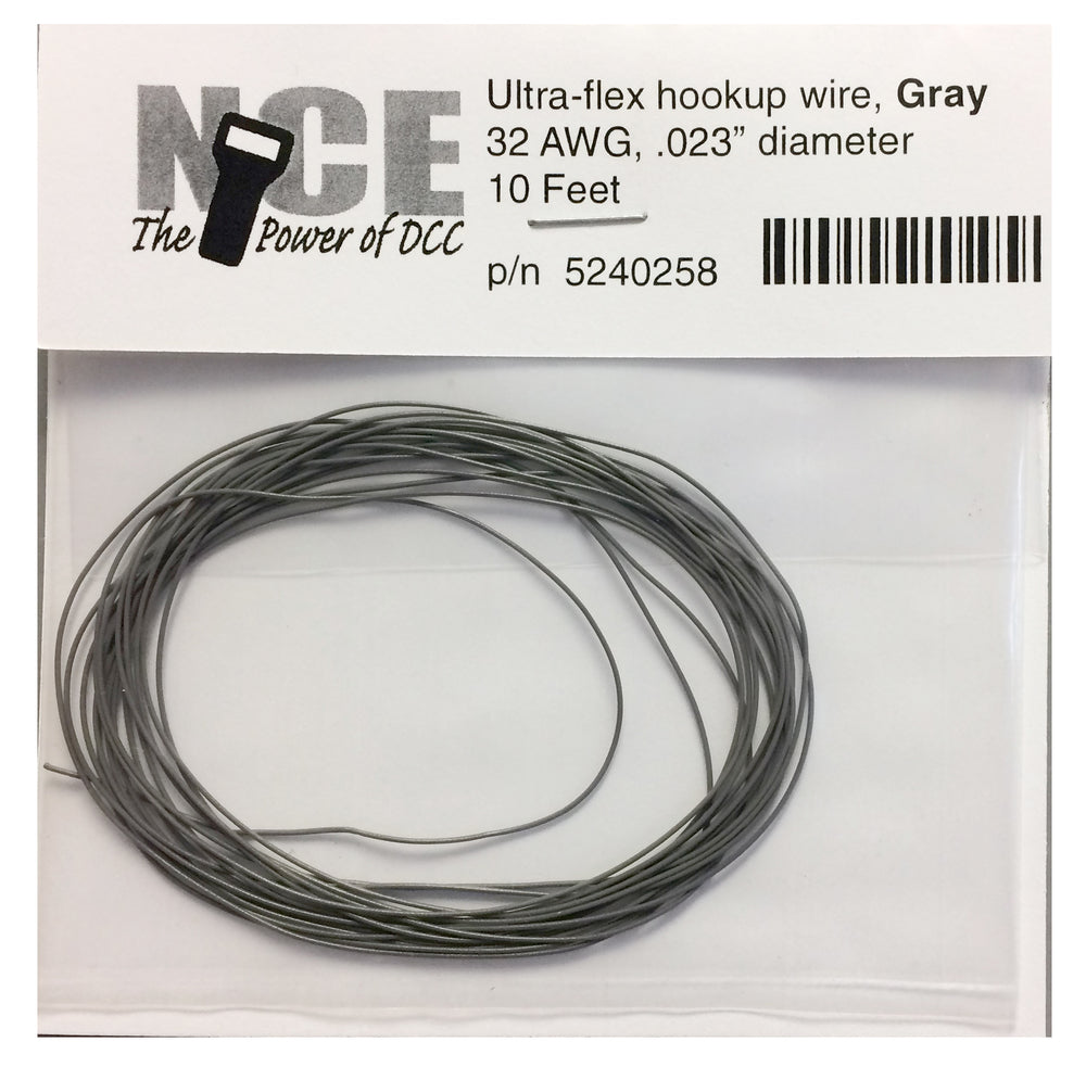 NCE 0258 HO Strand Ultra Flex Wire 10' 32 AWG Gray