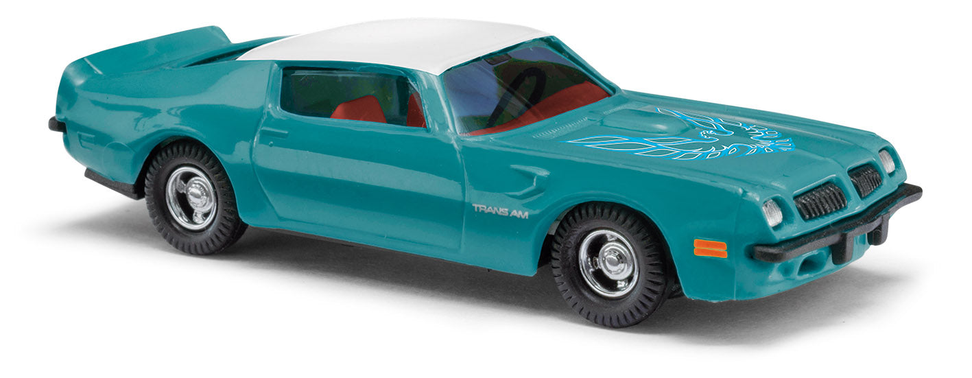 Busch 41714 HO 1974 Pontiac Firebird Trans Am Dark Turquoise/White