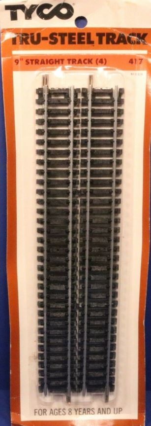 Tyco 417 Tru-Steel Track 9" Straight Track (Pack of 4)
